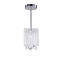 CWI Lighting 5006P6C-R (W) - Water Drop 1 Light Drum Shade Mini Pendant With Chrome Finish